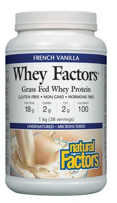 WHEY FACTORS 100% Natural  Whey Protein (French Vanilla - 1 kg)