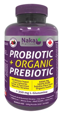 NAKA Platinum Probiotic + Organic Prebiotic Shelf Stable (Berry - 300 gr)