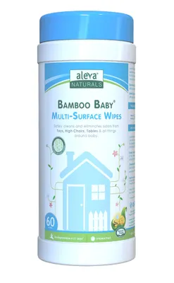 ALEVA NATURALS Bamboo Baby Multi Surface Wipes (60 ct)