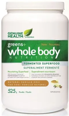 GENUINE HEALTH Fremented Whole Body Nutrition with Greens+ (Vanilla Chai -525 gr)