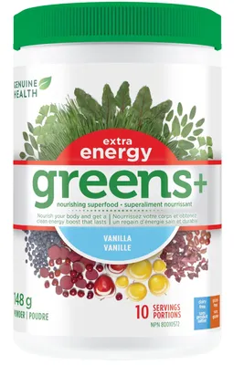 GENUINE HEALTH Greens+ Extra Energy (Vanilla - 10 servings)