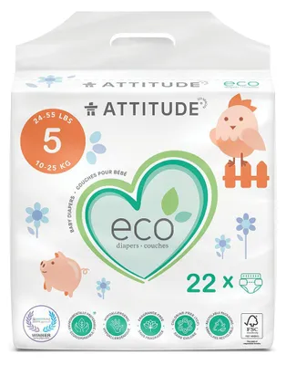 ATTITUDE Baby Diapers Junior Size 5 (10 to 25 kg - 22 Ct)