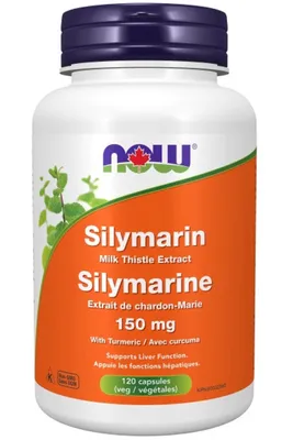 NOW Silymarin Milk Thistle Extract with Turmeric (150 mg - 120 V-Caps)
