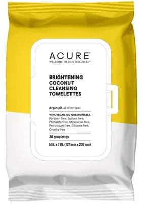 ACURE Brightening Coconut Towelettes Tray (3-Pack)