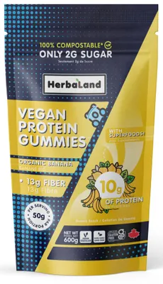 HERBALAND Vegan Protein Gummies (Organic Banana - 600 gr)