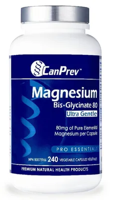 CANPREV Magnesium Bis-Glycinate 80 Ultra Gentle (240 veg caps)