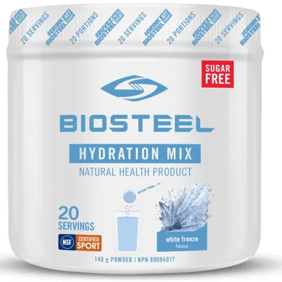 BioSteel Sports Nutrition Hydration Mix, White Freeze, 100 Servings