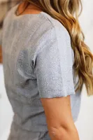 gray snake skin top