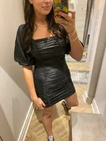 faux leather mini dress