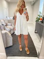 sweet talk eyelet romper