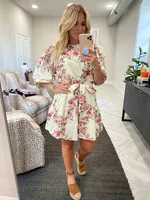 pink floral dress