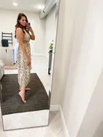 halter snake print maxi dress