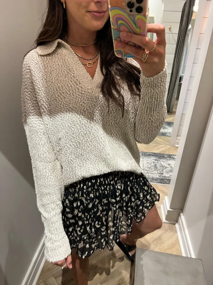 zoe relaxed polo sweater