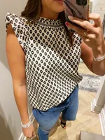 spotted print top