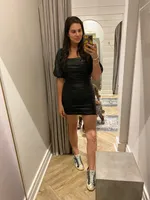 faux leather mini dress