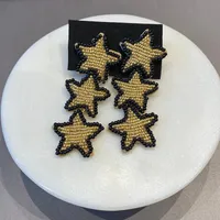 3 bead star earrings