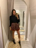 brown/pink skirt