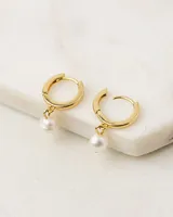 AMARI PEARL HOOP EARRINGS