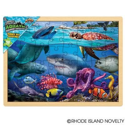 48 Piece Aquatic Animal Wooden Puzzle