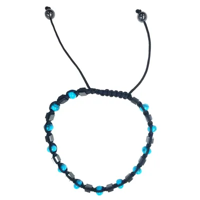 Macrame Bracelet - Blue Turquoise-Onyx