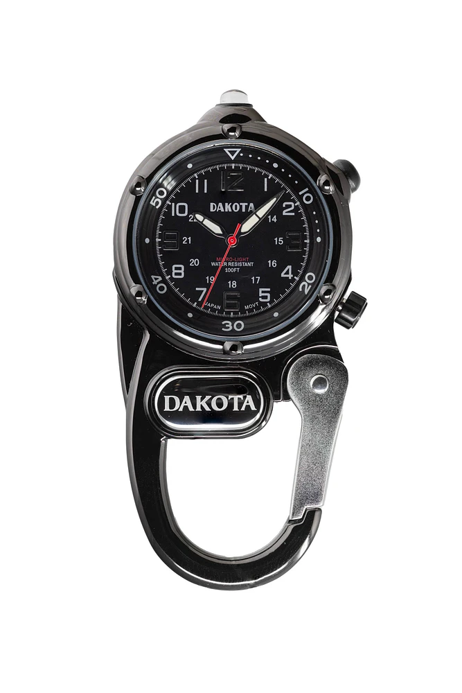 Miniclip Microlight - Shiny Gunmetal Case Black Dial