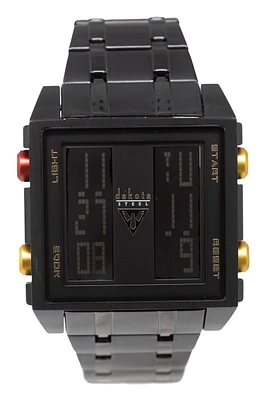 BIG Square Digi - Black Case Black Dial Black SS Band