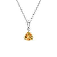 10K White Gold Prong-set Citrine pendant