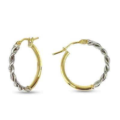 10K Yellow and White Gold Earrings