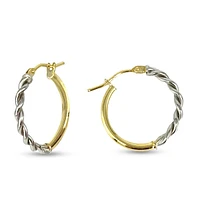 10K Yellow and White Gold Earrings