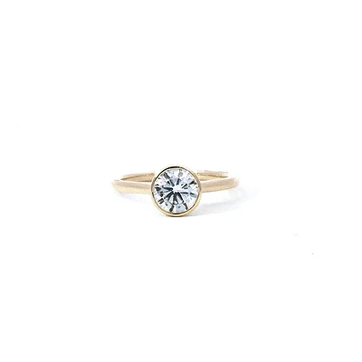 14K Lab Grown 1.01 Carat  Bezel Setting Diamond Ring - Gold / 1.00 Weight