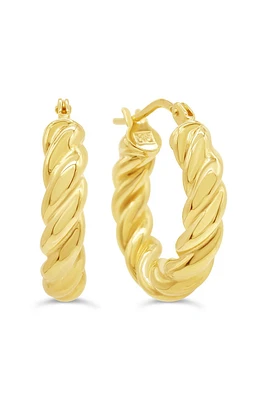 10K Yellow Gold Twisted Hoop Earrings