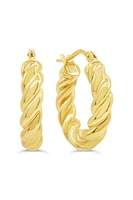 10K Yellow Gold Twisted Hoop Earrings
