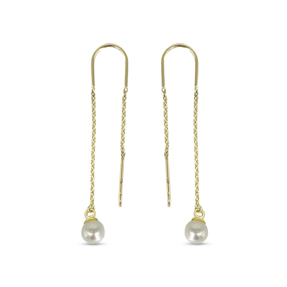 10K Yellow Gold Threading Earrings
