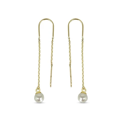 10K Yellow Gold Threading Earrings