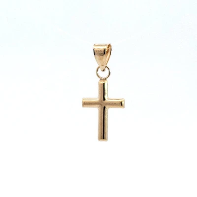 14K Yellow Gold Cross Charm