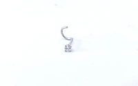 14K White Gold 0.04cttw Diamond Nose Stud