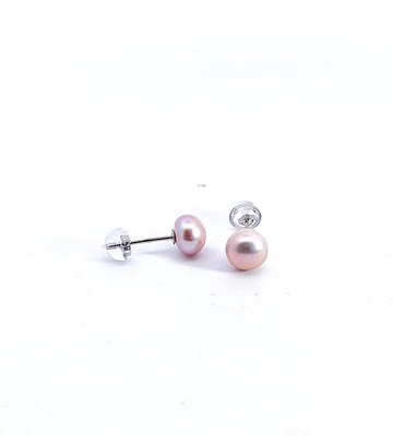 925 Sterling Silver 6-7mm Fresh Water Pearl Earrings with Butterfly Backs
