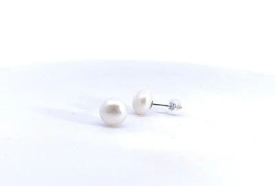 925 Sterling Silver 9-10mm Fresh Water Pearl Earrings