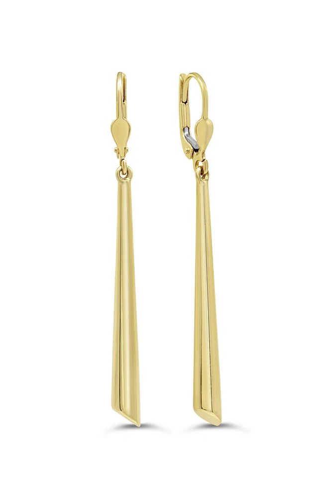 10K Yellow Gold Dangle Earring with Lever Back