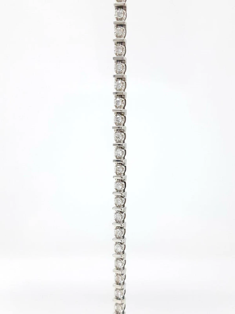 Tracking - 10K White Gold 1.50 Carat Diamond Tennis Bracelet, 7"