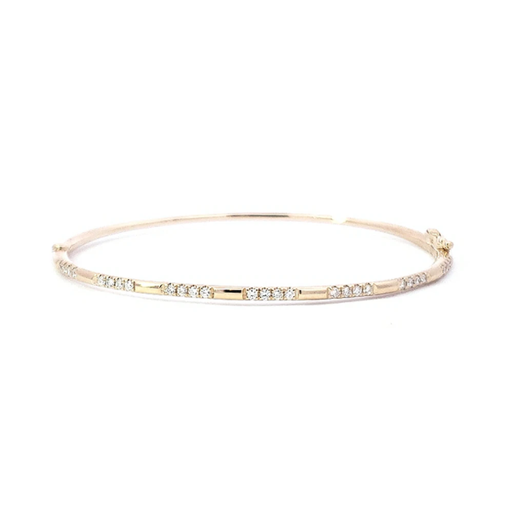 14K Yellow Gold Diamond Bangle