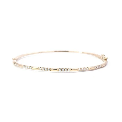 14K Yellow Gold Diamond Bangle