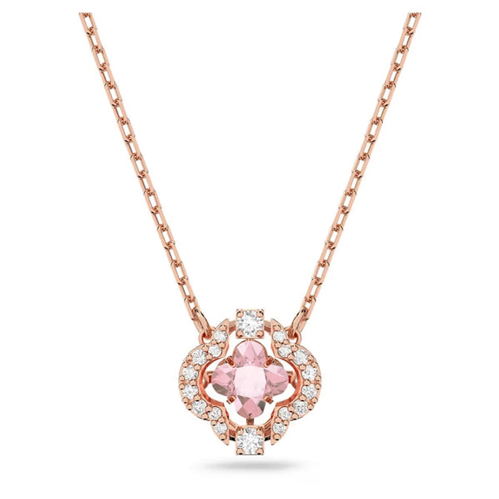 Swarovski Una necklace, Clover, Pink, Rose gold-tone plated - 5514488
