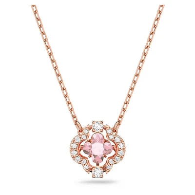 Swarovski Una necklace, Clover, Pink, Rose gold-tone plated - 5514488