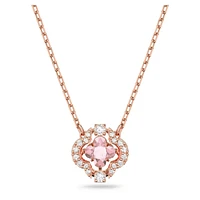 Swarovski Una necklace, Clover, Pink, Rose gold-tone plated - 5514488