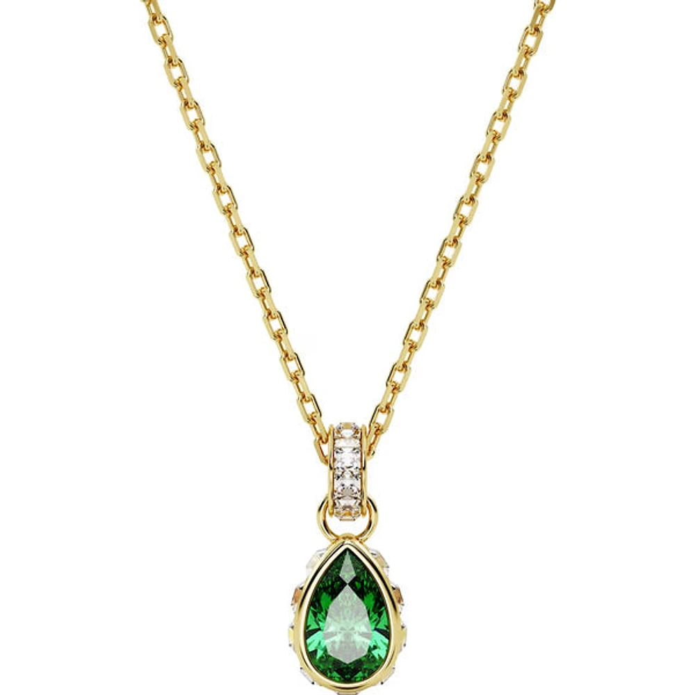 Swarovski Chroma pendant, Pear cut, Green, Gold-tone plated - 5648751