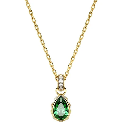 Swarovski Chroma pendant, Pear cut, Green, Gold-tone plated - 5648751