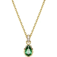 Swarovski Chroma pendant, Pear cut, Green, Gold-tone plated - 5648751