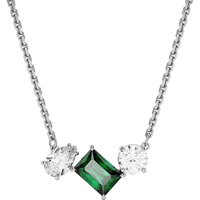 Swarovski Mesmera pendant, Mixed cuts, Green, Rhodium plated - 5668278