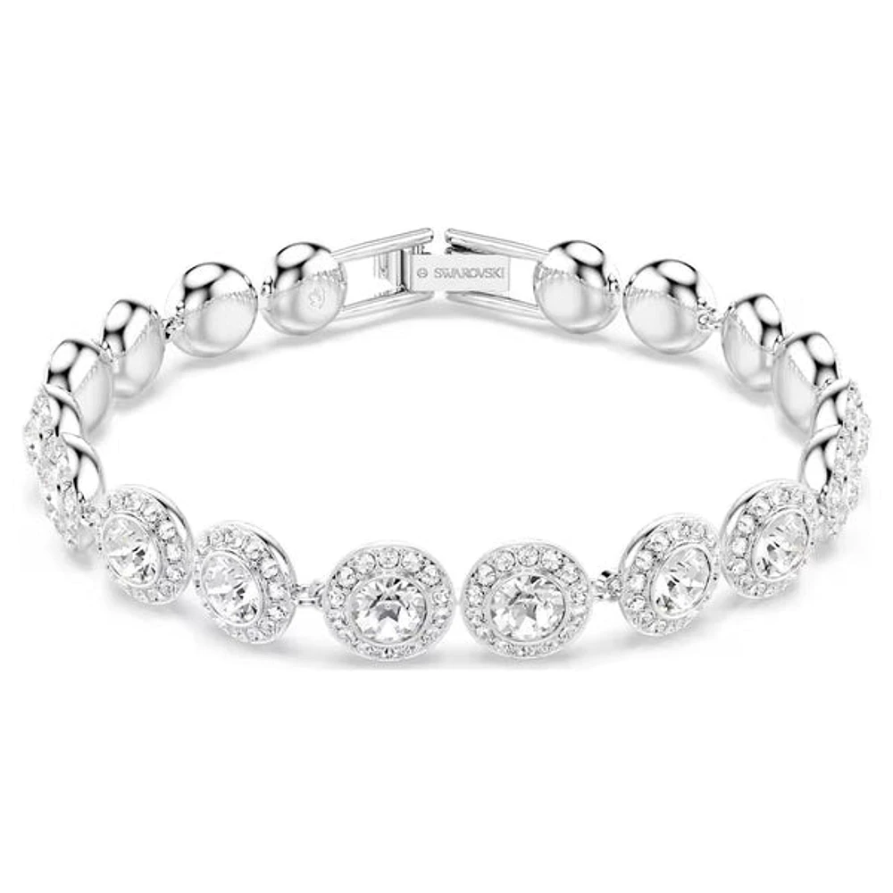 Swarovski Una Tennis bracelet Round cut, White, Rhodium plated - 5682279